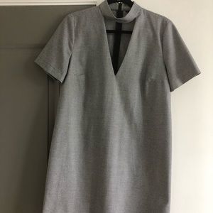 Black White Choker V-neck mini dress GINGHAM